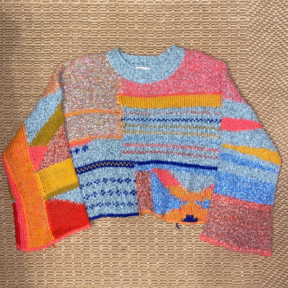 Sincerely Jules Multicolor Patchwork Sweater - image 1